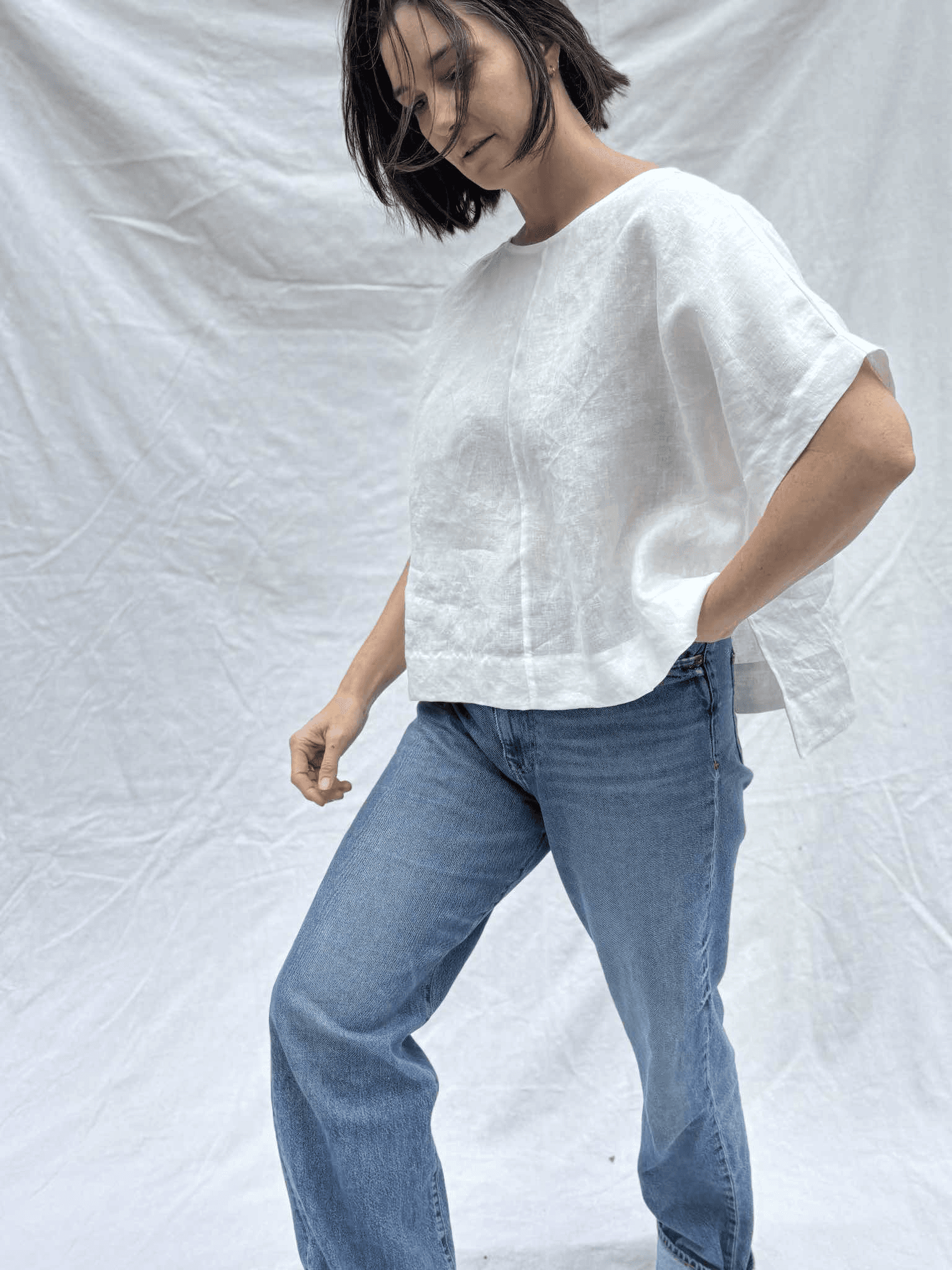Studio Tee, White Linen